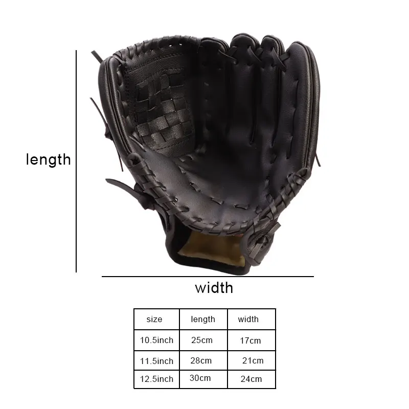 Kaufen Outdoor Sport Drei farben Baseball Handschuh Softball Praxis Ausrüstung Größe 10,5 11,5 12,5 Links Hand für Erwachsene Mann frau Zug