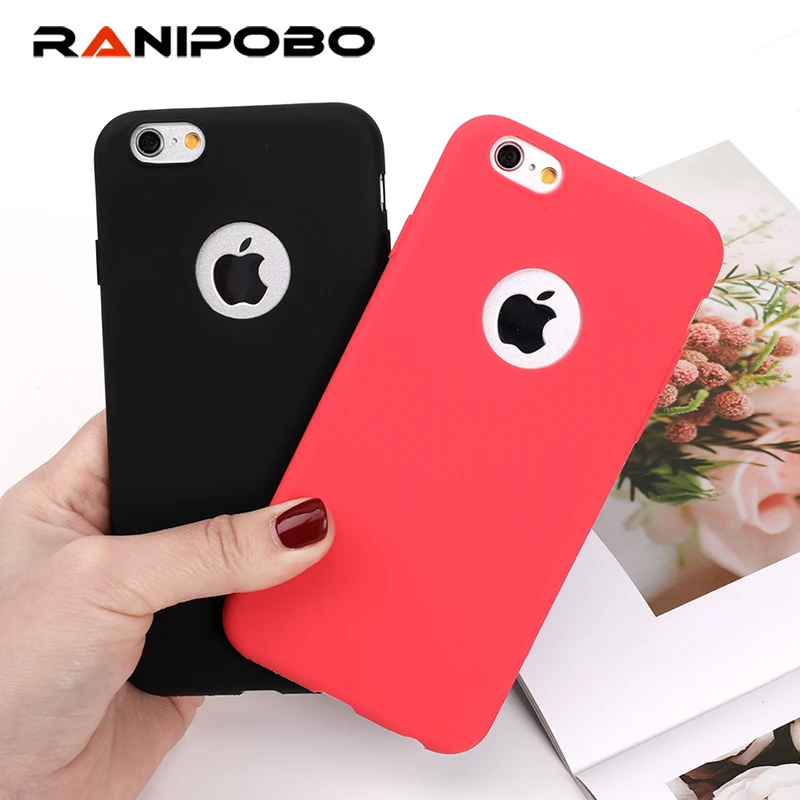 

Ranipobo Candy Color TPU Soft Case For Apple iPhone 8 8 Plus 6 6s 6s Plus 7 7 Plus Rubber Soft Back Cover Shockproof Phone Cases