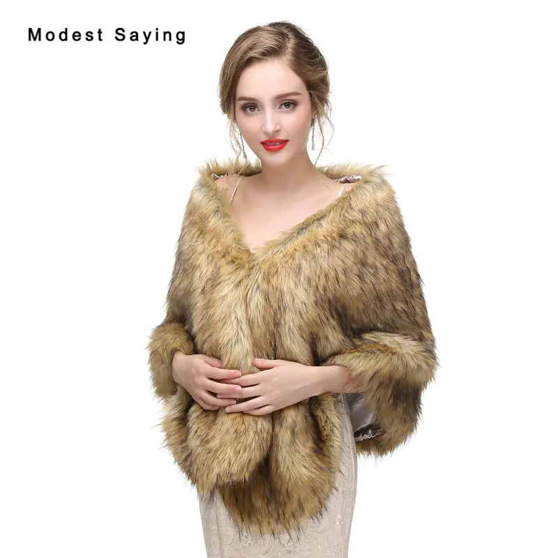 faux fur shawls for weddings