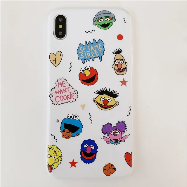 Niceking Cute Cartoon Sesame Street Phone Case For IPhone 6 6s 7 8 Plus