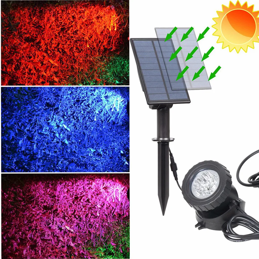 

Solar Spotlight Lawn Flood Light Outdoor Garden LED Adjustable Color in 1 Wall Lamp Landscape Light for Patio Decor 15.4