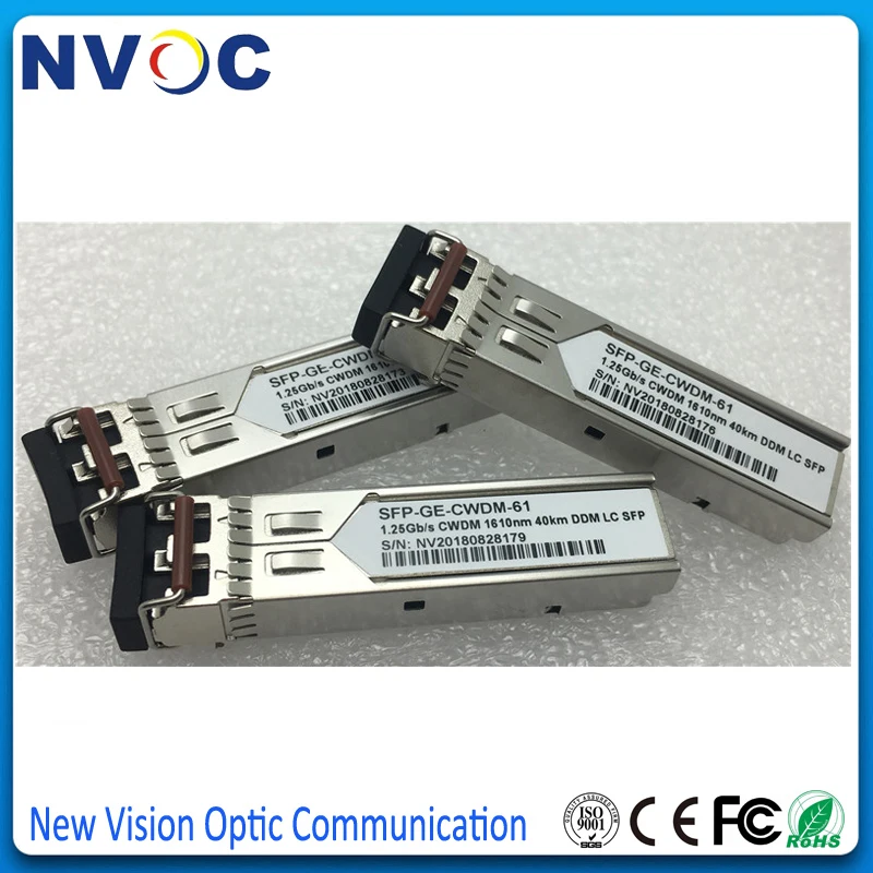 1,25G 1610nm 40 км LC оптический CWDM SFP приемопередатчик с DOM, 1,25G 1270-1610nm двойной волоконный LC CWDM SFP оптический модуль с DDM