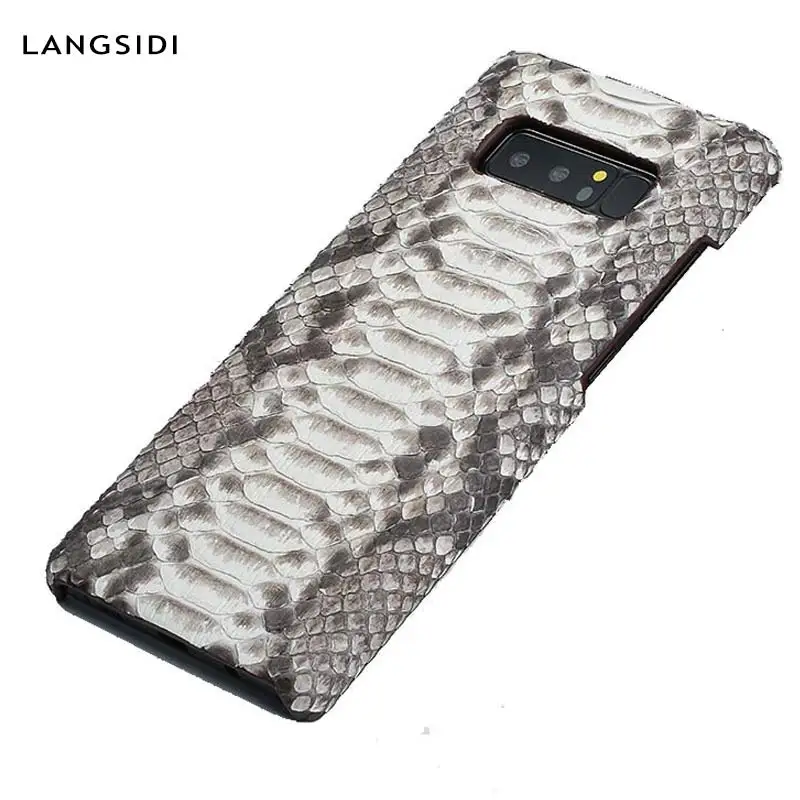 

LANGSIDI Genuine Leather Case for Samsung C9 Pro Luxury Real Python Snake Leather Handmade Craft Custom Back Cover