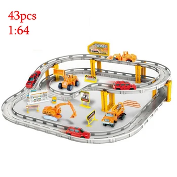 

1 Set New Colourful Engineering Car Set Alloy Electric Rail Car Model Toy Car Two layers Assembled Toy Track Rail Car
