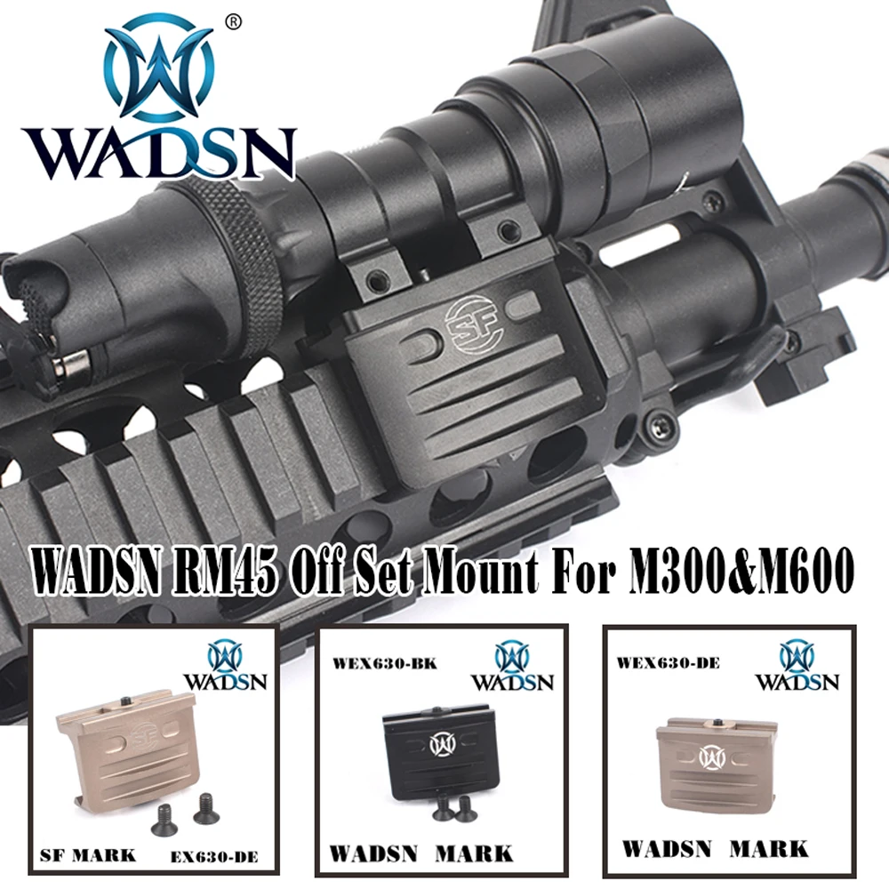 

RM45 Off Set Mount For M300&M600 WADSN Airsoft LaRue Tactical Scout Offset Mount For M300 M600 Light Accessory WEX630