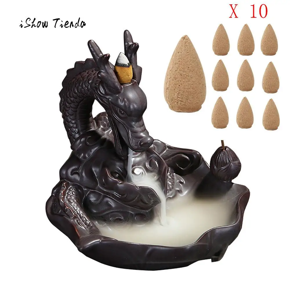 

10 Pcs Bullet Incense Retro Handmade Porcelain Ceramic Backflow Incense Burner Buddhist Decoration Home Aromatherapy Office