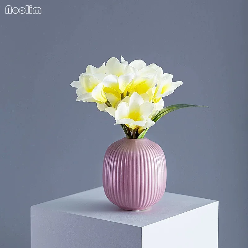NOOLIM классическая керамическая ваза с сушеными цветами, современная простая Керамическая Ваза С КАКТУСОМ, креативное украшение для дома