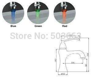 Горячее и холодное устройство 3 цвета светодиод водной энергии ванная раковина смеситель кран CM0236