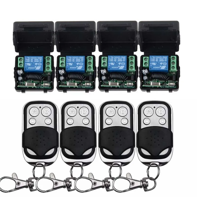 2016 DC 12V 1CH Wireless переключатель системы дистанционного управления 4 передатчик и
