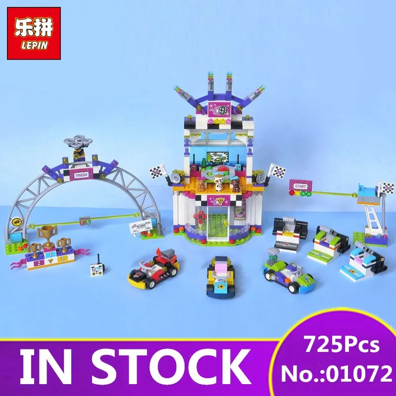 

IN STOCK LEPIN 01072 725Pcs Friend Figure The Big Race Day Sets Model Building Kits Blocks Bricks Girl Toy Gift as LegoING 41352