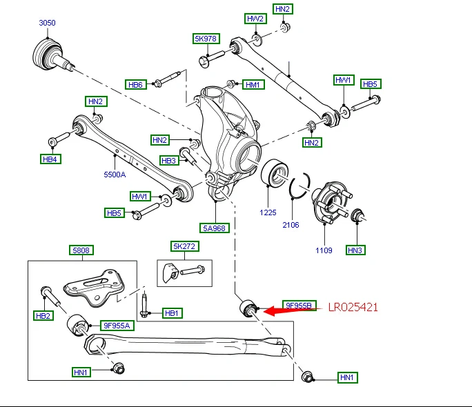 LR025421 стабилизатор автомобиля втулка для Land Range Rover Evoque 2012-новая Авто втулка Подвески с заводской поставкой