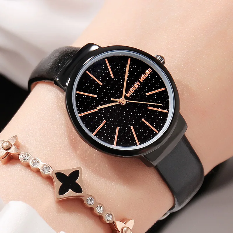 

women's watch Disney brand Mickey mouse wristwatches women watches genuine leather ladies quartz waterproof woman clocks