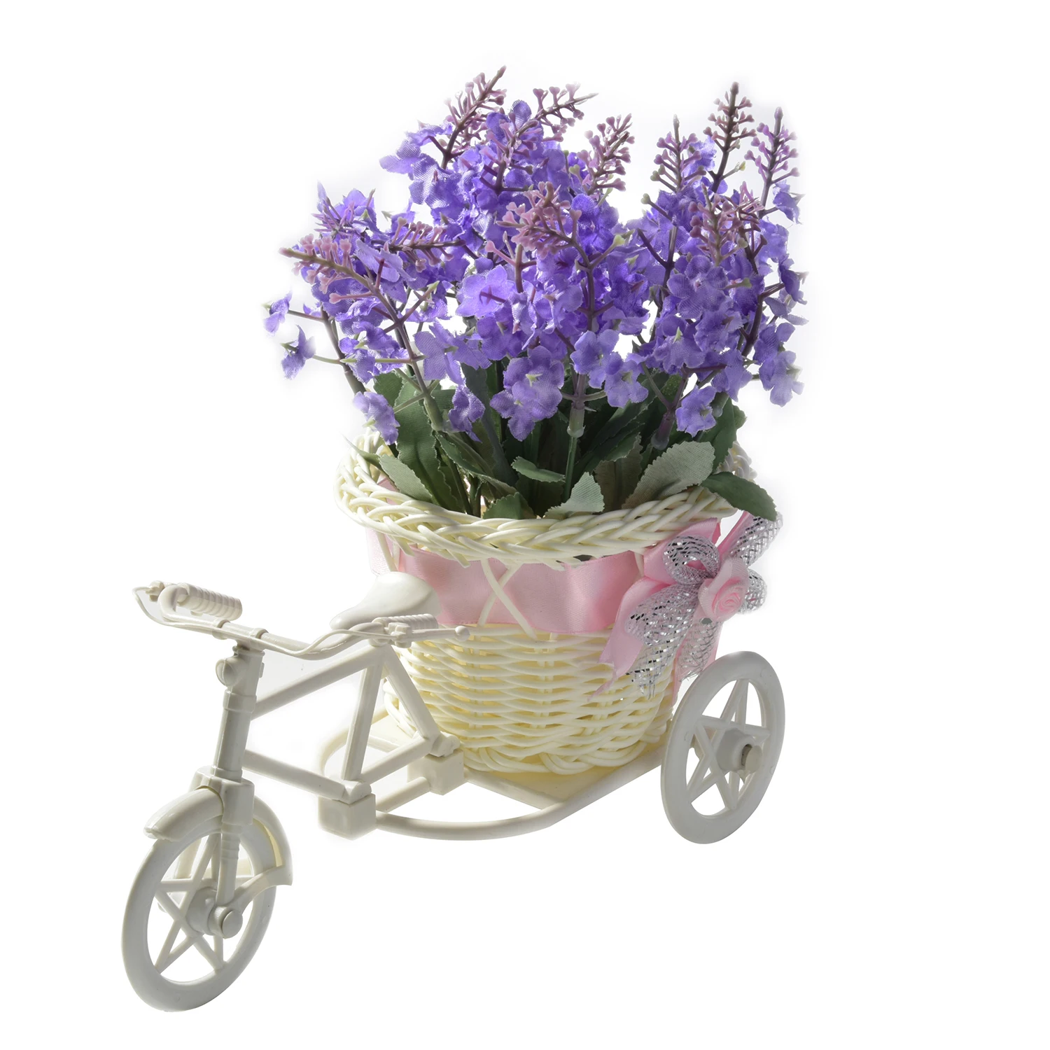 Ваза из искусственного ротанга, трицикл+ цветы, искусственные цветы, набор букетов, лаванда, искусственные цветы, свадебный подарок на день рождения, украшение