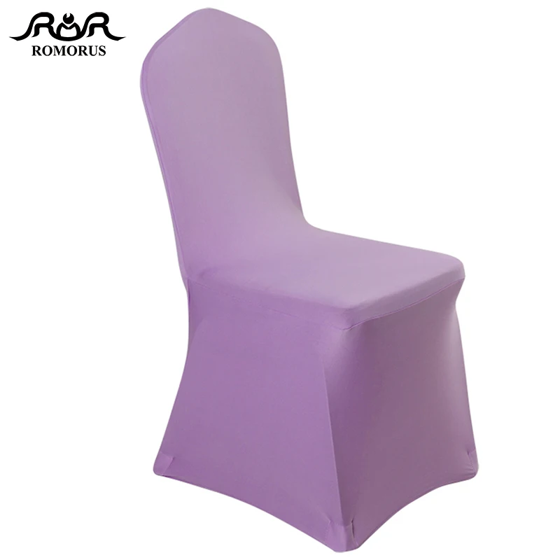 

4PCS/Lot Spandex Chair Covers for Wedding Party Event Hotel Banquet White Purple High Elasticity Stretch Universal Chair Cover