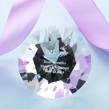 

H&D Customized Gift Craft Crystal Diamond Figurines Clear Glass Paperweight Home Table Decoration Wedding Party Favors 60MM