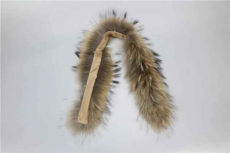 Натуральный меховой воротник натуральный мех енота шарф 70 см зимний для женщин