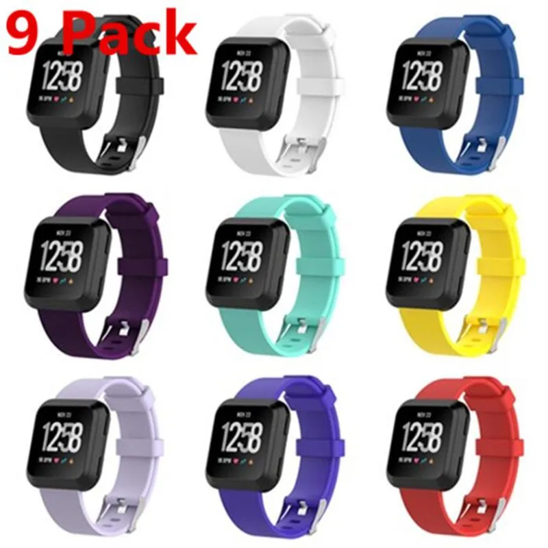 

(3/4/9/14 Pack) Replacement Silicone Rubber Band Strap Wristband Bracelet For Fitbit Versa/Versa Lite Smart Watch S And L Size