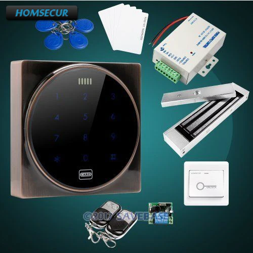 

HOMSECUR Red Bronze Color Metal Access Control System With Waterproof 180KG Magnetic Lock For Outdoor and Indoor Usage