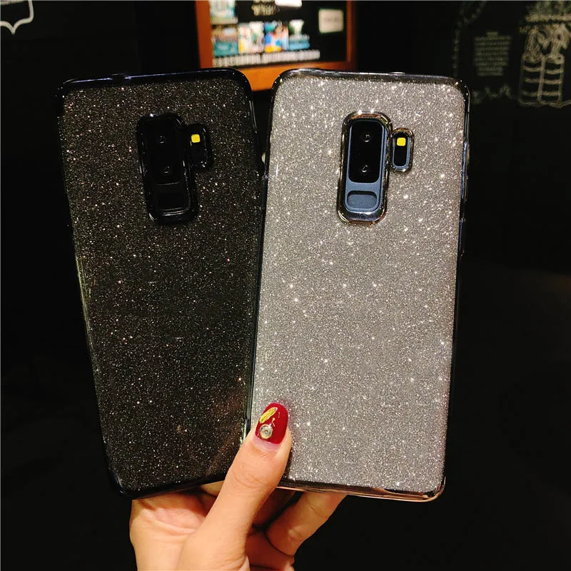 

Luxury Glitter 2 in 1 Bling Case For Samsung A8 Plus A6 A7 J4 J6 J8 2018 M10 M20 M30 A10 A30 A40S A50 Cover Silicone TPU Case