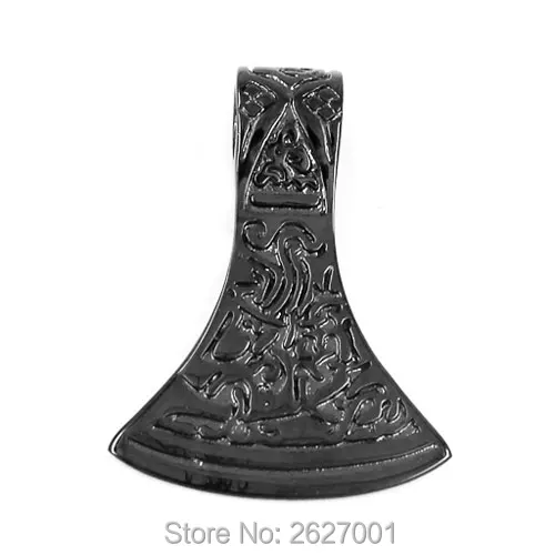 Stainless Steel Black Ax Pendant SWP0387_2