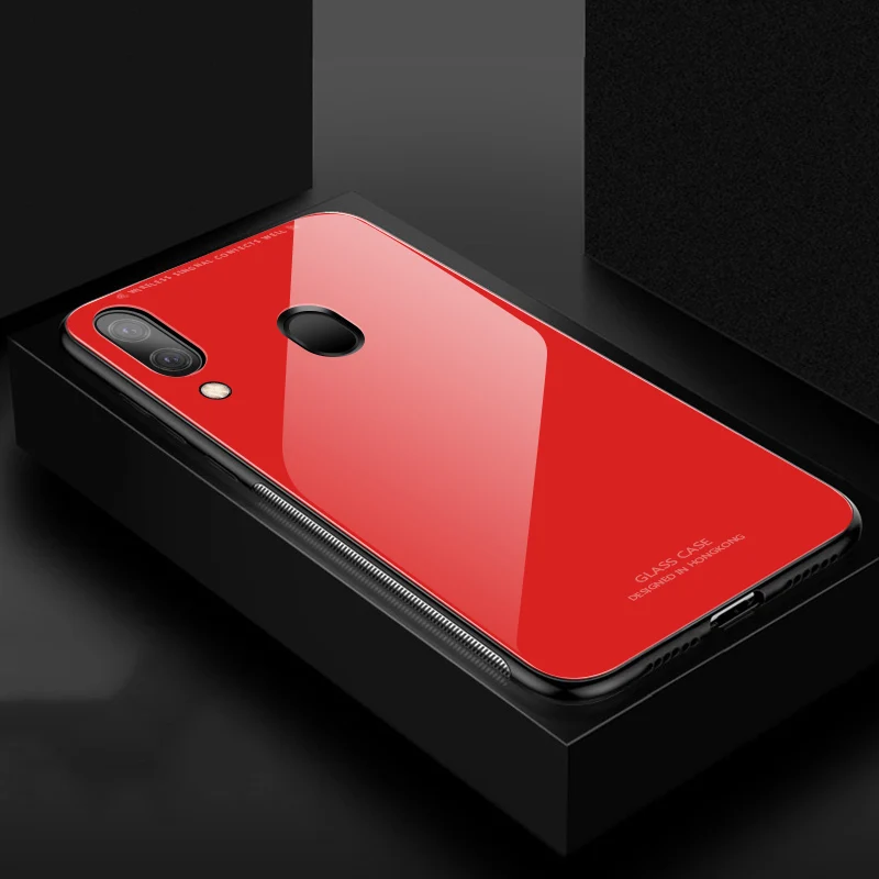 Чехол для Samsung Galaxy M20 M30 стеклянный Жесткий мягкая силиконовая рамка защитный
