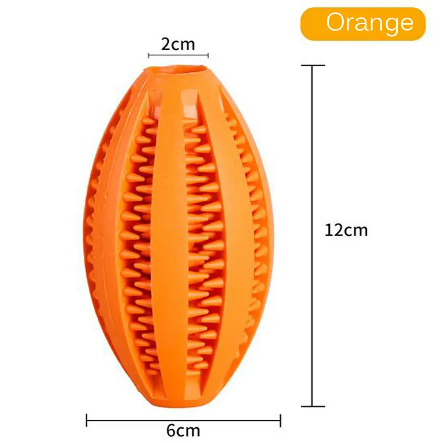 Резиновые регби футбольные игрушки для собак нетоксичные устойчивые к укусам игрушки мяч смешной интерактивный эластичность чистки зубов мяч - Цвет: Orange