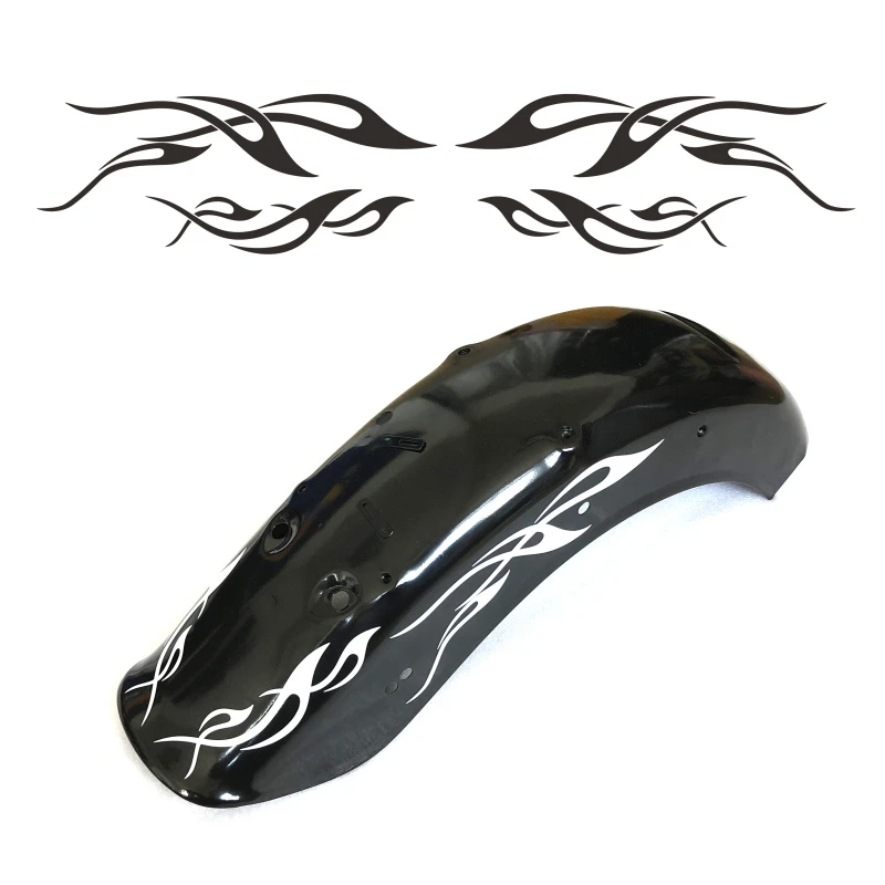 Rear Fender Flame Stickers Decals For Harley Sportster Dyna Softail Touring XL883 XL1200 Fat Boy