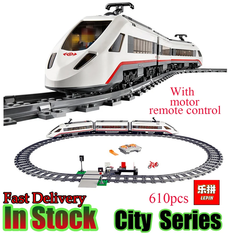 Lepin 02010 Creator Technic High speed Passenger Train Remote control Trucks Set Building Blocks Bricks figures