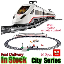 Lepin 02010 Creator Technic High speed Passenger Train Remote control Trucks Set Building Blocks Bricks figures