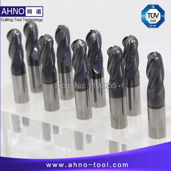 

50pcs/lot D8.0mmx16mmx60mm 4 Flutes BALL 100% Tungsten Solide Carbide Ball Nose Mill Tool Grinder For CNC Milling free shipping