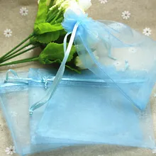 50 шт./лот цвет небесно-синий холст большие мешочки из органзы 35 х 50 см, пользу Свадебный Рождественский подарок упаковочные мешки, упаковочная сумка для украшений