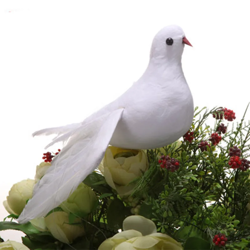 Pigeons White Dove Simulation Toys Be As Easter Gift