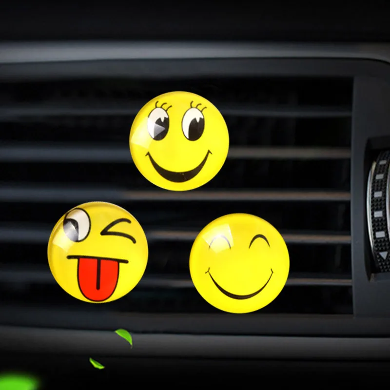 

car for air conditioner outlet Perfume clip perfume bottle hanging diffuser in air freshener Smiling face auto aromatic agent