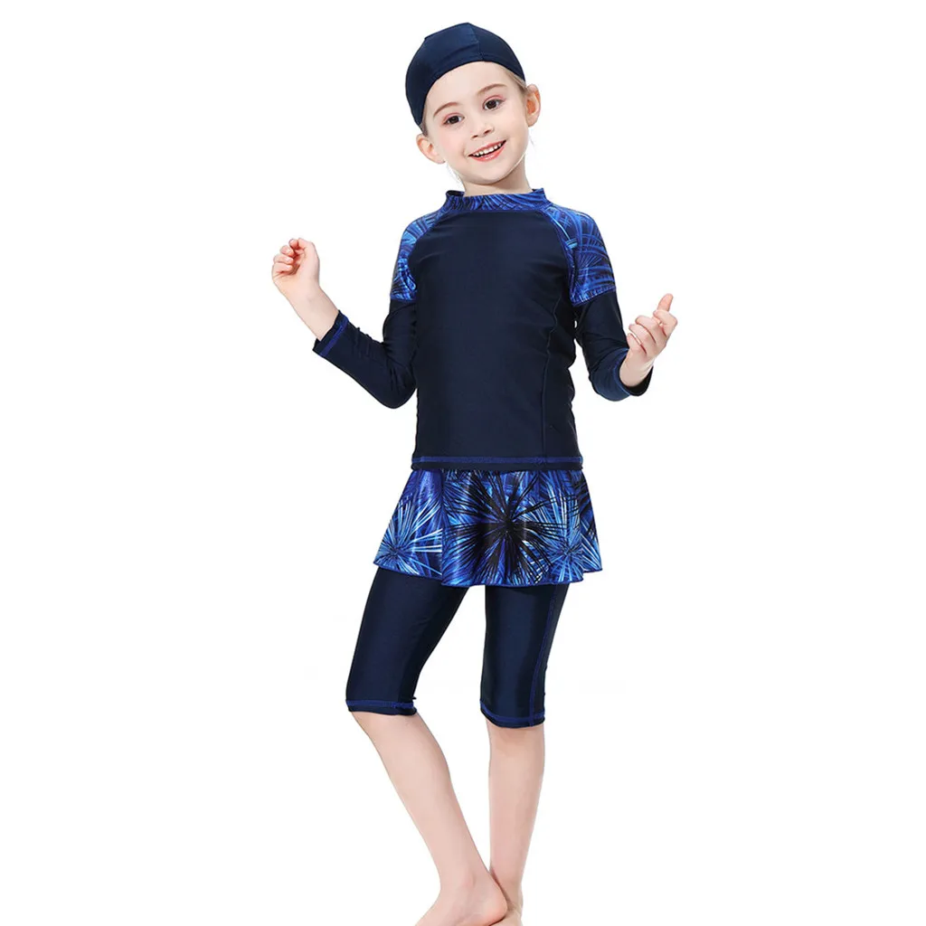 

Summer Casual Child Muslim Bathing Suit Swimsuit Beachwear Muslim Islamic Children Two-piece Long Sleeve Swimwear musulmano