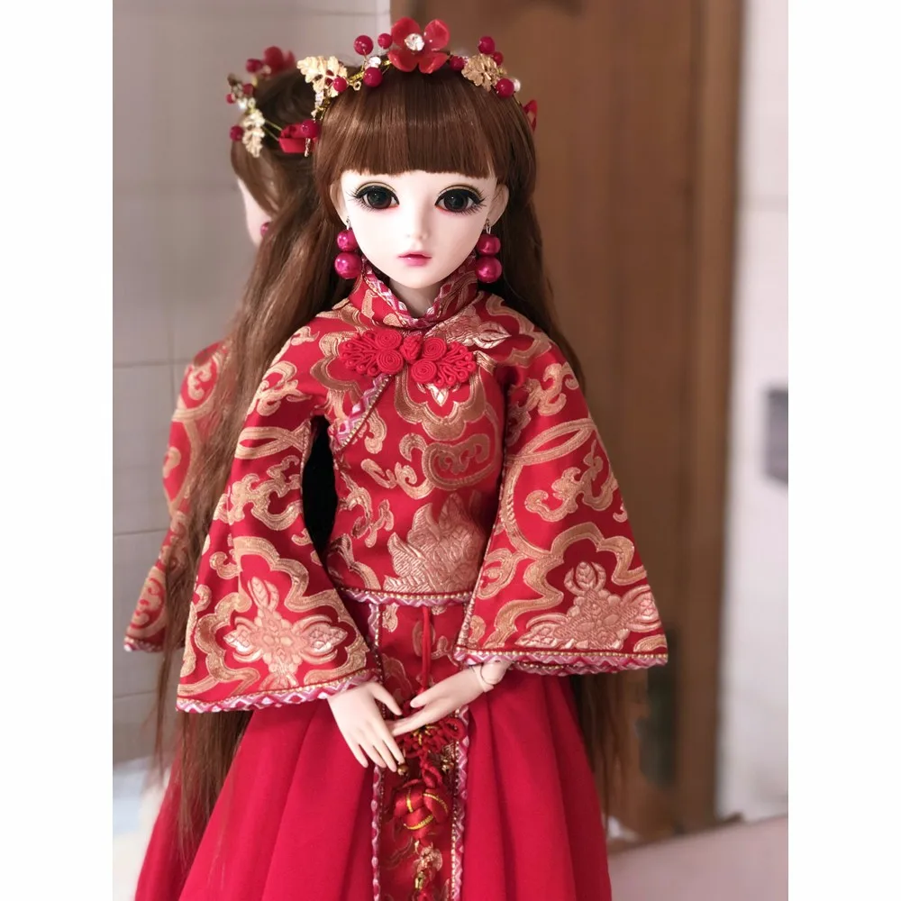 BJD 60 см куклы игрушки высшего качества китайская Кукла 18 шарниров BJD шаровая шарнирная кукла модный подарок для невесты с красной одеждой