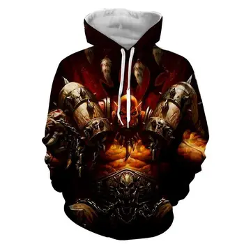 

2018 NEW FASHION MEN Hellscream Powerful warrior HOODIE 3D Hoodie Sweatshirts Pullovers Autumn Tracksuit Winter Loose Thin Hoody