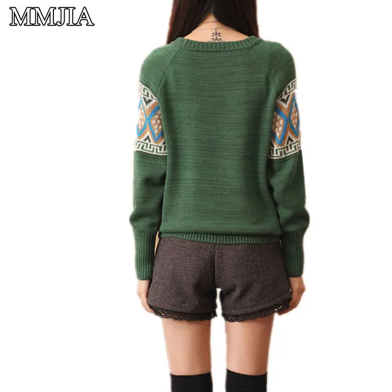 MuMuJia Fashion Women's Knitted Long Sleeve O-neck Sweaters Pathwork Women Pullovers New Christmas Winter Women Loose Pullovers MuMuJia Fashion Women's Knitted Long Sleeve O-neck Sweaters Pathwork Women Pullovers New Christmas Winter Women Loose Pullovers