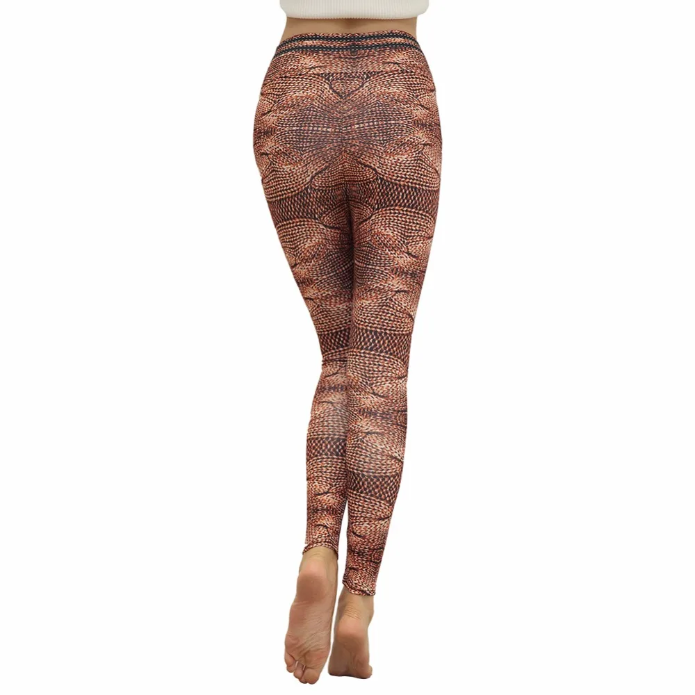 Weljuber Prints Imitation Knitwear Leggings Womens High Waist Push Up Hips Leggings Sexy High Elastic Skinny Trousers