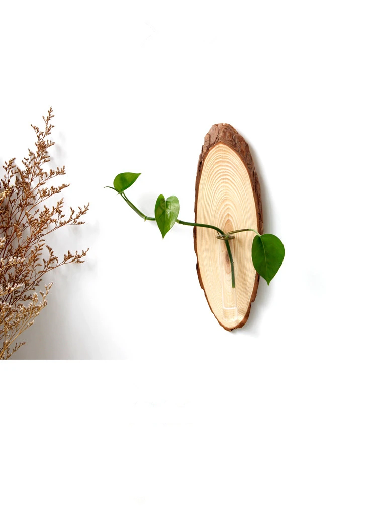 Wood Hanging Ornament With Hydroponic Vase (9)