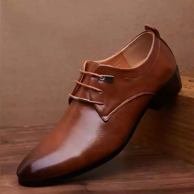 Высококачественные мужские водонепроницаемые модельные туфли в ретро-стиле; однотонные мужские официальные туфли на шнуровке; оксфорды на плоской подошве