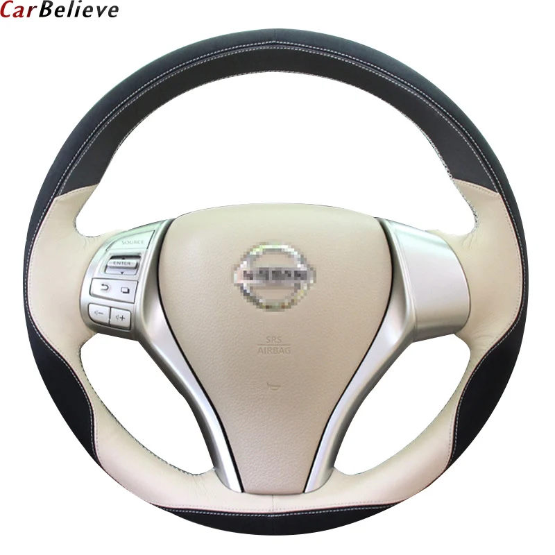 Car Believe Genuine Car Steering Wheel Cover For Nissan Almera N16 Tiida Teana Murano Qashqai J10 Steering Wheel Car Accessories Steering Covers Aliexpress