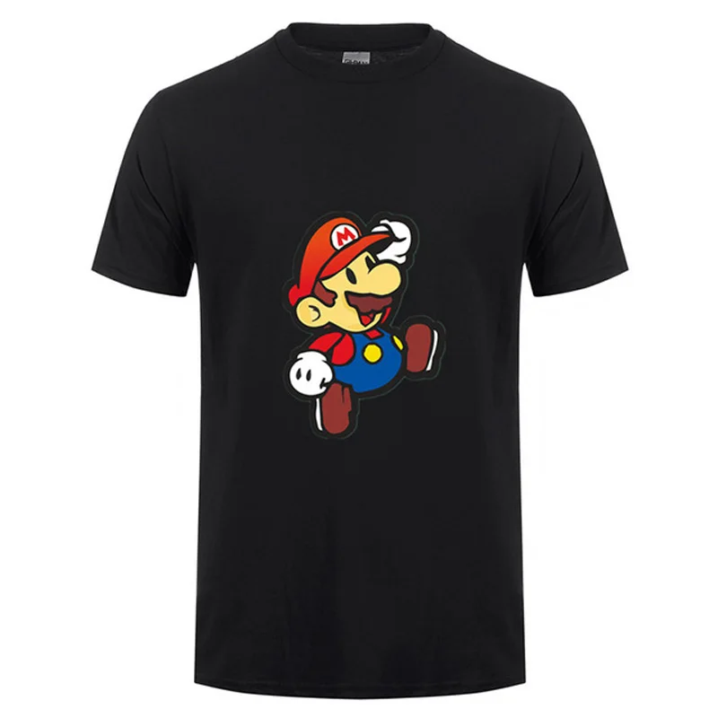 

2019 Summer Fashion Marvel Super Mario T Shirt Men Printed Anime Comfortable Tshirt Cotton White Funny T-shirt 3d Tops Game T164