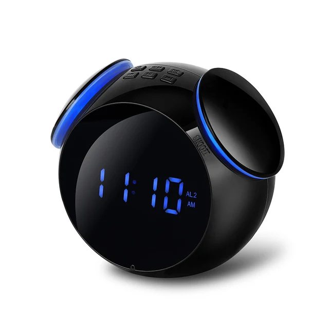 Mini Alarm Clock Speaker Wireless Bluetooth Speaker Portable LED