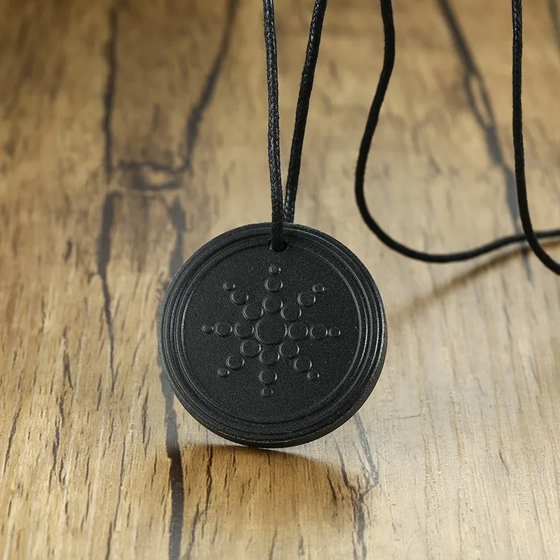

Quantum Scalar Energy Pendant Solid Lava Stone Men Necklace Negative Ion EMF Jewelry