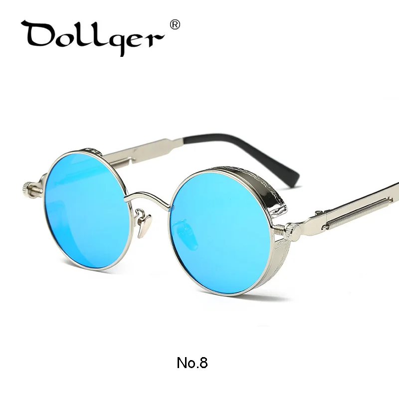 Dollger винтажные KASUBI стимпанк Зеркало Солнцезащитные очки для мужчин и женщин Óculos де золь STEAM PUNK покрытие очки для очков S0563 - Цвет линз: C8