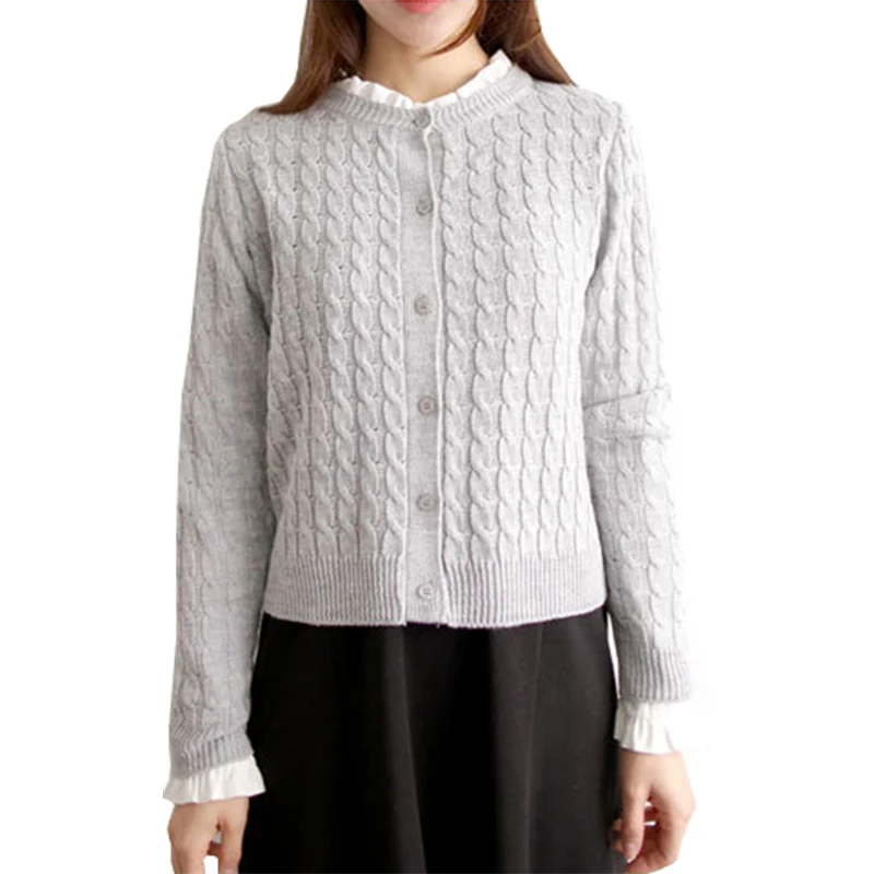 

Coat Autumn Winter New Cardigan Women Korean Loose Jumper Twist Single Breasted Knit Sweater Jacket Clothing Vestidos LXJ247