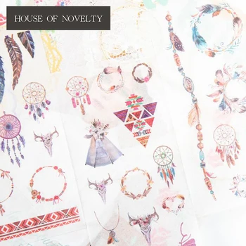 

6 pcs/pack Dreamcatcher Indian Decorative Stickers Adhesive Stickers DIY Decoration Diary Stationery Stickers Children Gift