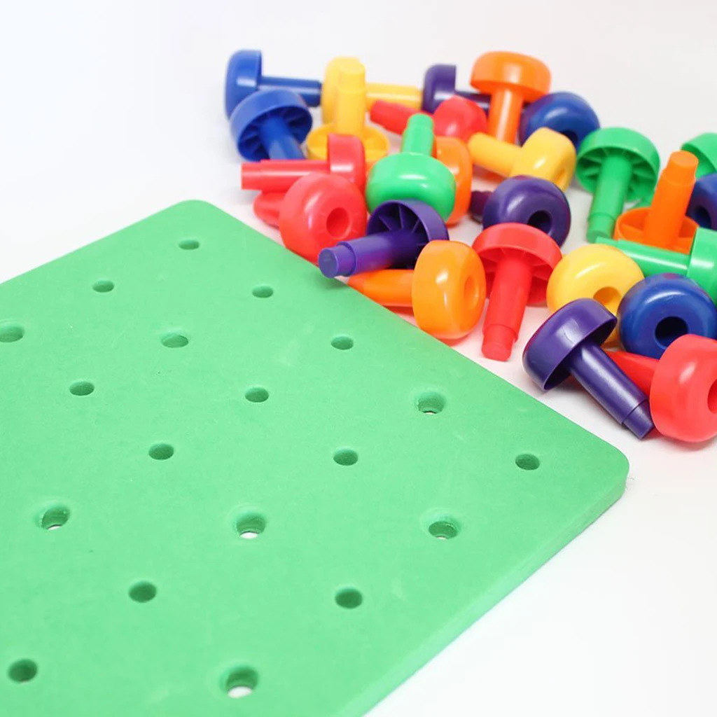 30 Pcs Stacker Peg Board Fun Kid Sorting & Stacking Developmental Game Toy Kids Child Early Cogntion Training Educational Gift