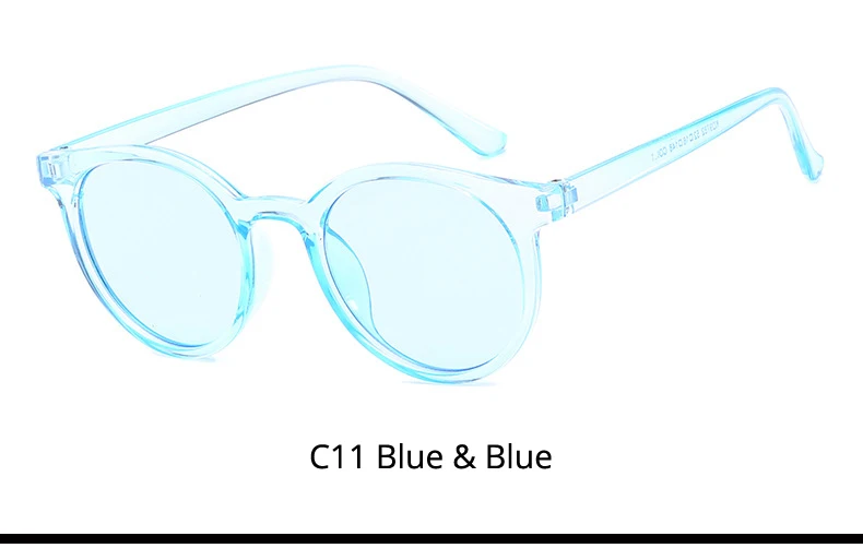 [EL Malus] солнцезащитные очки с круглой оправой, женские, мужские, ретро, красные, желтые линзы, зеркальные, розовые, фиолетовые, сексуальные женские солнцезащитные очки Oculos - Цвет линз: C11 Blue Blue