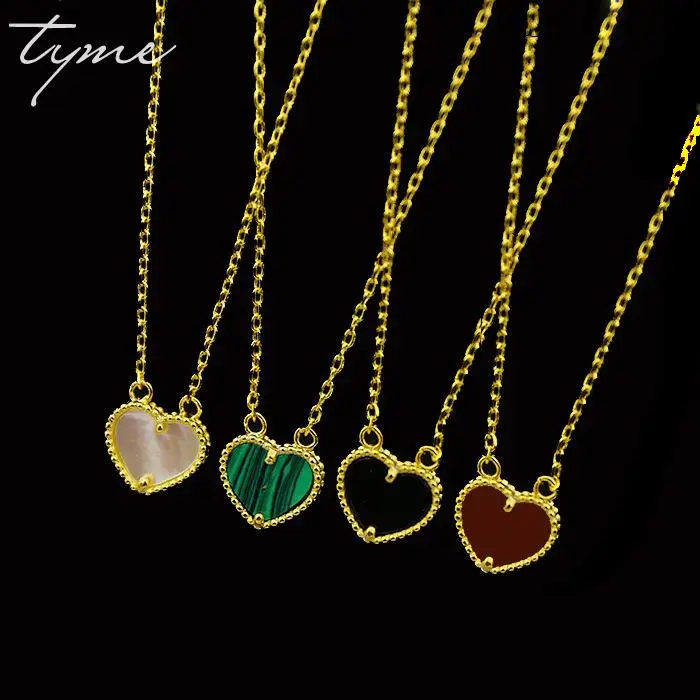 

Brand Necklace Heart-shaped For Women Rose Flower Necklace Women tyme jewelry